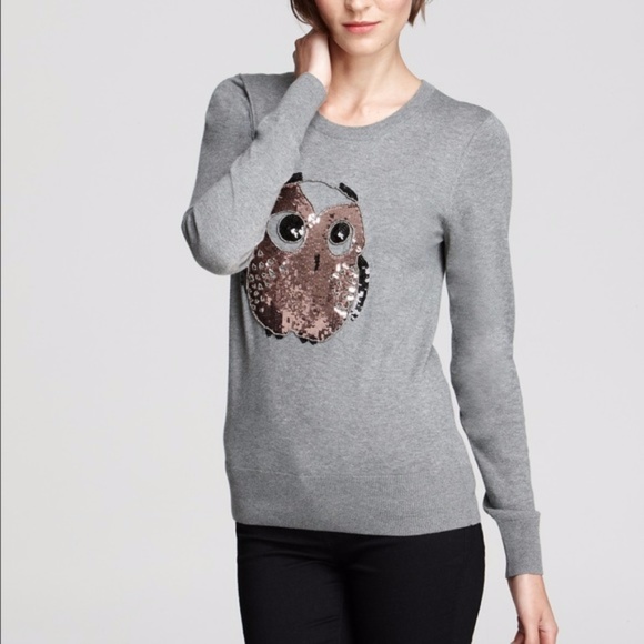 French Connection Sequin Owl Sweater 